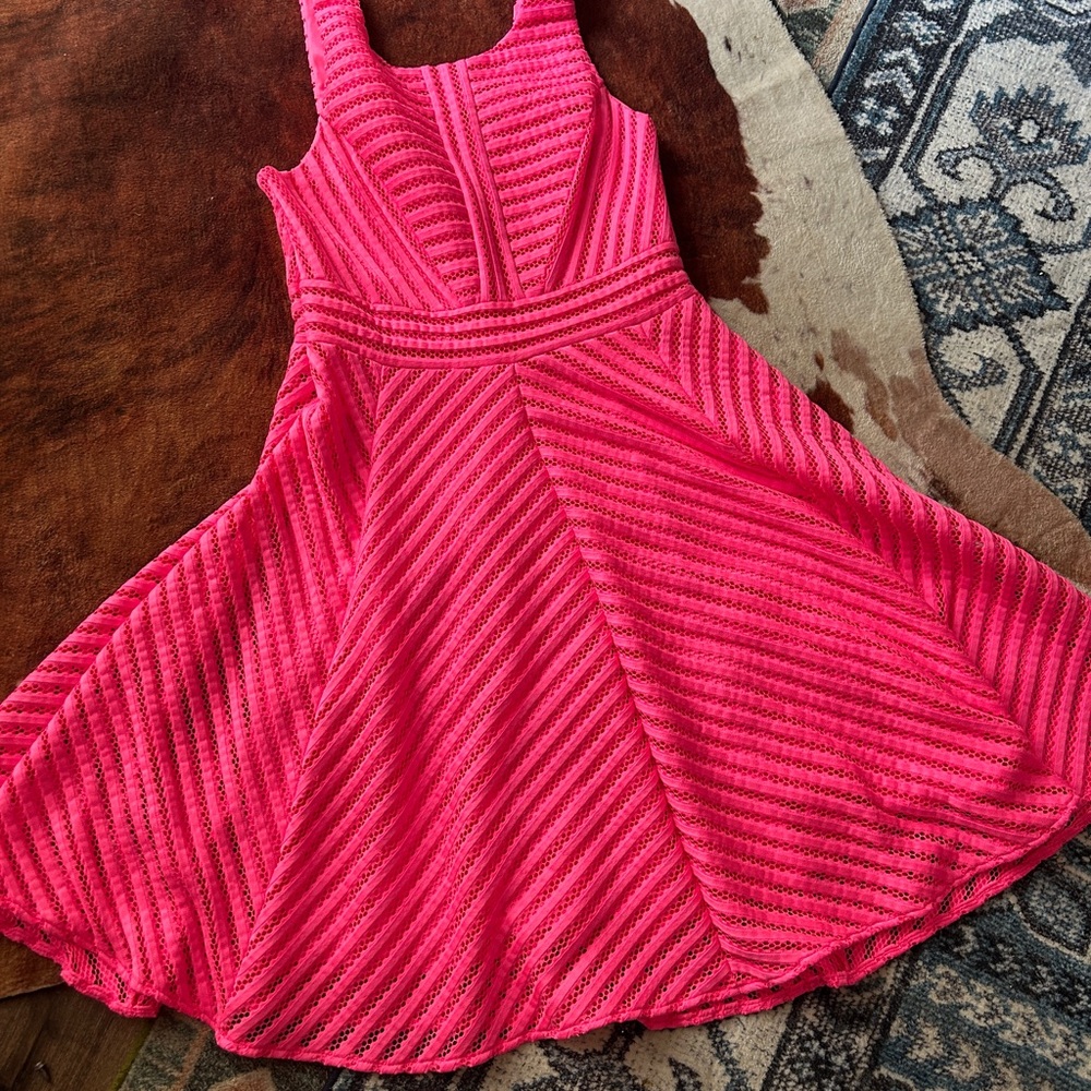 Lilly Pulitzer Tiki Pink Tilly Midi Fit n Flare Resort Dress
